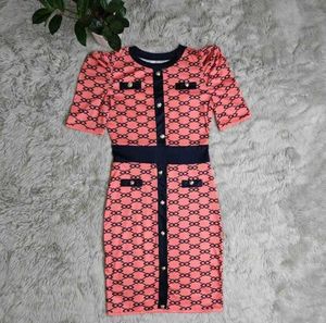 Casual Dresses Designer Women Classic 2022Gg Ny klänning Fashion Letter Mönster Summer SHORT SLEVE HÖG KVALITET KLÄNNINGAR 8P8X