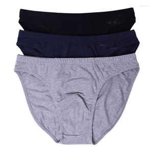 Underpants 3pcs/pack masswear algodão respirável Briefas masculinas confortáveis ​​calcinhas sólidas homens lingerie s-xxl