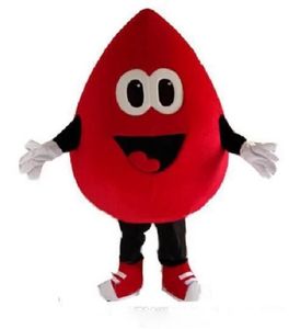 Red Blood Drop Mascot Costume de desenho animado vestido de fantasia ems