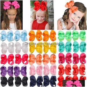 Hair Clips Barrettes 30 Pcs 6 Inch Bows For Girls Big Grosgrain 15Pairs Alligator Teens Kids Toddlers Accessories Drop Delivery Je Dhsnl