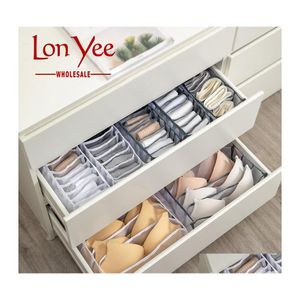 Storage Boxes Bins Foldable Underwear Bra Panty Socks Organizer Stored Box Der Closet Scarves Organizers Nylon Divider Bags Yl0336 Dhija