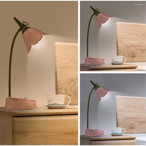 Table Lamps Flower LED Desk Lamp Student Bedroom Room Lighting Reading Eye Light N3 Protection Multi-function U4F5