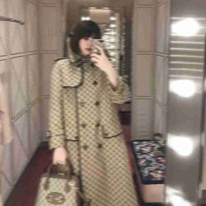 Women's Trench Coats designer Autumn womens trench coats luxury Women Windbreaker body letter print jacket Loose Belt Female Casual Long Trenchs E8858 NHVY