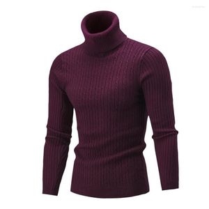 Męskie koszule Teli Kolor Długie rękawie Sweter WSZYSTKICH Turtleeck Twist Men Pullover na codzienne