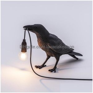 Andere Hausgarten Vogel Tischlampe Italienisch Seletti LED LED DESH DESCH DESCH DIE LUCHTE Wohnzimmer Schlafzimmer Nachtte Dekor. 1020 Drop DHL4J