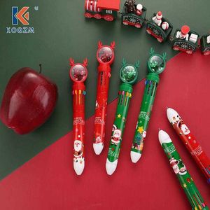 Multifunktionsstift mit 10 Farben, Weihnachts-Kugelschreiber, Weihnachtsmann, Schulbriefpapier, multifunktional