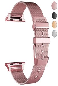Milanese lusriem voor Apple Watch Iwatch 7 6 5 4 3 2 1 SE 41 mm 45 mm 40 mm 44 mm 38 mm 42 mm roestvrijstalen metaal Men Dames Bracelet5664713