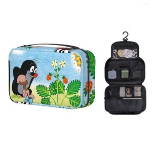 Storage Bags Hanging Travel Mole Digging Toiletry Bag Portable Cartoon Krtek Little Maulwurf Cosmetic Makeup Organizer Dopp Kit Case