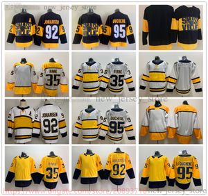 Movie College Hockey su ghiaccio Indossa maglie cucite 92RyanJohansen 95MattDuchene 35PekkaRinne Giallo Nero Bianco Winter Classic Blank Men Jersey