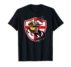Men's T Shirts Medieval Knight Jousting Shirt - England Flag