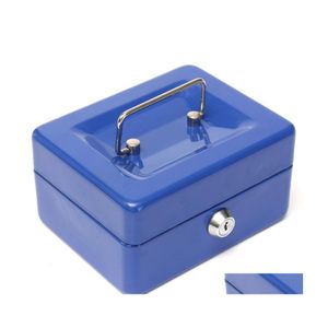 Storage Boxes Bins Promotion Lockable Cash Coin Money Safe Security Box Holder Suitcase With Lock Key 6 Compartment Tray Drop Deli Dhism