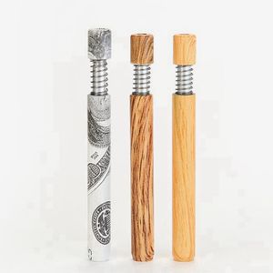 Colorful Wood Grain Aluminium Alloy Pipes Portable Spring Dry Herb Tobacco Cigarette Holder Innovative Design Catcher Taster Bat One Hitter Dugout Tips