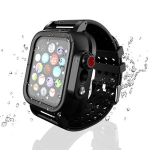 Smart Straps Protector Cover Case mit Watchbänder für Apple Watch 4 IWatch Band 44 mm 40 mm schwarzes weiches Silikonarmband wasserdicht 4225050