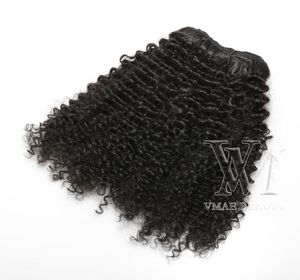 VMAE PERUVIAN AFRO Kinky Curly Clip in Human Hair Extension 3A 3B 3C 4A 4B 4C Clip i 120G Natural Color8713134
