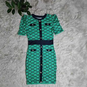 Casual Dresses Designer Women Classic 2022Gg Ny klänning Fashion Letter Mönster Summer Kort ärm Högkvalitativ kvinnors kläder 2QY9