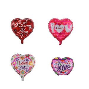 Outros suprimentos de festa de eventos Bal￵es em forma de cora￧￣o de 18 polegadas Casamento Valentines Dias I Love You Aluminum Foil Helium Decoration Ballo Dhdtq