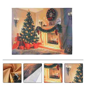 Backdrop Christmasbackdrops Photo Cloth Fireplace Tapestry Photography Winter Village Holiday Background Banner Prop Digital5X7