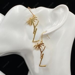 Kadın Saplama Küpe Tasarımcı Takı Palmiye Ağacı Dangle Kolye 925 Gümüş Küpe Y Parti Çıtçıt Altın Çemberler Nişan Gelin Kutusu