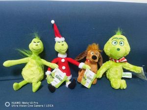 Brinquedo de pelúcia de monstro verde natalino para meninos e meninas presentes de pelúcia ideais para crianças aniversário
