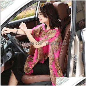 Sjalar nya modekvinnor Chiffon Shawl Beachwear Spring Silk Scarf Drop Delivery Accessories Hatts Halsdukar Handskar DH1M2