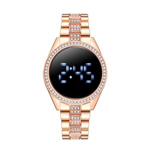 Damen-Diamant-Touch-LED-Uhren, modisch, wasserdicht, trendige Damen-Paaruhr, einzigartiges Display, das ganz besondere Geschenk, Jam Tangan Peremp237b