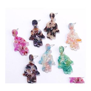 Dangle Chandelier Trendy Acid Acrylic Resin Earrings Geometric People Hand Palm Drop For Women Colorf Fashion Jewelry Gifts Deliver Ot6Dj