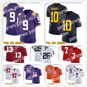 Football Jerseys NCAA Joe Burrow.10 Tom Brady Wolverines College Football Jersey Jacoby Brissett Jonathan Taylor Philip Rivers Andrew Luck Darius Leonard