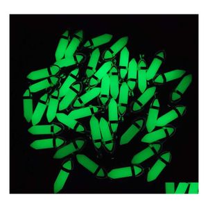 Charms Fashion Green Luminous Hexagonal Prism Point Hängen för halsbandsmycken Making Drop Leverans Fyndkomponenter DHDQH