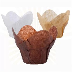 Stampi da forno Mod Lotus Carta Cupcake Fodere per muffin Tazza pergamena Involucri resistenti al grasso per matrimoni Compleanno Consegna a domicilio Dh6Fv