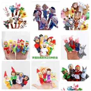 Kuklalar Norepeat 10 PCS Mix Finger Baby Mini Hayvanlar Eğitim El El Karikatür Bebek Tiyatrosu Peluş Oyuncaklar Çocuklar İçin Hediyeler Delme Dhalf