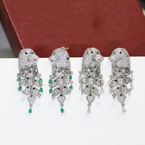 Designer de moda brincos de argola animal legal leopardo com diamantes 2 cores letra clássica grande círculo brincos simples iniciais femininos senhoras jóias brinco para mulheres