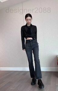 Designer dżinsowy P22 P22 Early Autumn Triangle Etykieta Slim Ra Denim Nine Crop Noga wysoka talia 3W21