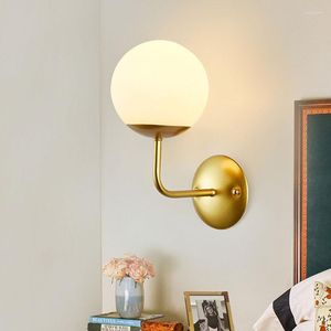 Lâmpada de parede de vidro moderno Gold Gold Black Iorn Luzes para decoração industrial em casa Espelho de banheiro do quarto da argola nórdica