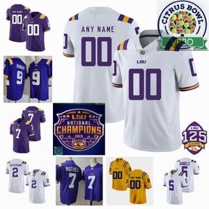 هارولد بيركنز جونيور CJ Daniels AJ Swann LSU كرة القدم Jersey West Weeks Sai'vion Jones Lane Blue LSU Tigers Jerseys