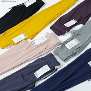 2023 Trendy Yoga Brand Lu Leggings da donna Nuovi vestiti Pronti per coulisse Elastico a vita alta Pantaloni da jogging Sport Fiess Tempo libero