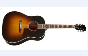 41 inç Deluxe Jumbo J45 Akustik Guitar Siyah Finiş Katı Üst Folk Guitare Akustik Gül Ağaç Kıvrığı