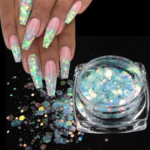 Nail Glitter High Quality Beauty Health Nail ArtNail Glitter Sparkly Hexagon Nails Glitter Sequins Color Art Holographic Mermaid Flakes DIY