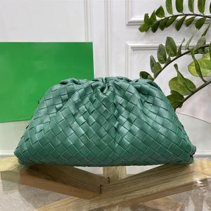 7 estrelas de excelente qualidade It￡lia Sacos noturnos de pele de carneiro para mulheres It Nubly Bag 39cm 23 cm de moda Lady Purse Dark Green333f