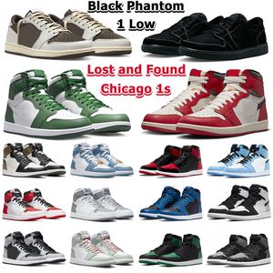 1 Retro Low High OG Basketball Shoes Men Women Black Phantom Dark Reverse Mocha Chicago Lost and Found Starfish Patent Bred Gorge Green Mens Trainers Sports Sneakers
