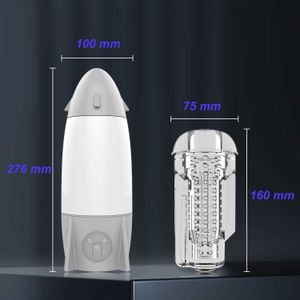 Masturbator Sex Toy Automatic Male 5 Suction 7 Vibration Modes Rechargeable by USB Reusable Soft Sleeve Masturbation Cup for Men JZT1
