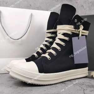 Rick Owen Designer Seak Boot Sneakers Canvas High Top Menom Menina Brandável Homens Mulheres Sapatos Casuais Luxuros Black Lace Up Mens Dfgdfg