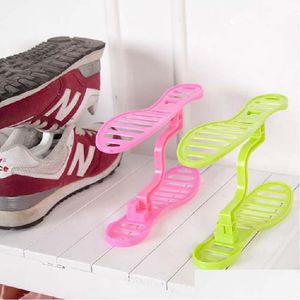 Storage Holders Racks Shoes Rack Organizer Space Saver Saving Detachable Double Portable Shoe Creative Drop Delivery Home Garden H Dhl5I