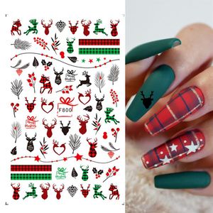 Наклейки на рождественские наклейки на ногте на рождественских снежинках снежных листьев лося 3D наклейка для ногтей NAIL261C