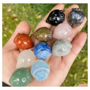 Stone Natural Crystal Ornaments snidade Stberry Chakra Reiki Healing Quartz Mineral Tumbled Gemstones Hand Heminredning Drop Delivery Je Dhpta