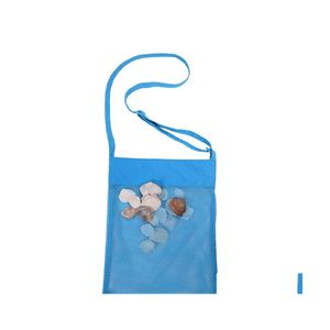 Storage Bags Children Beach Mesh Pouch Towel Carrying Box Portable Tote Bag Kid Ball Shell Toy Sand Collection Vt0324 Drop Homefavor Dhx7B