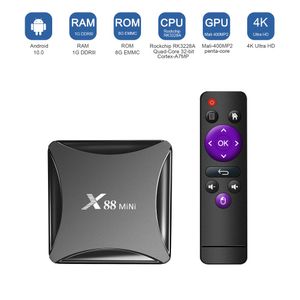 Android 10 Smart TV Box X88 Mini RK3228A 2GB 16GB 4K Media Player 2.4G WiFi Google Play X96Mini Установите верхнюю коробку