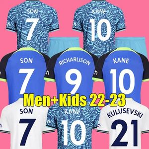 2022 2023 KANE SON BERGWIJN Away Soccer Jerseys RICHARLISON KULUSEVSKI PERISIC HOJBJERG TotTENham shirt blue ROMERO tops men kit kids equipment