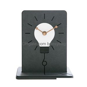 Desk Table Clocks Nordic Silent Clock Creative Minimalist Small Office Geometric Art Ornaments Horloge Home Decoration Ed50Zz Drop Dh8Wy