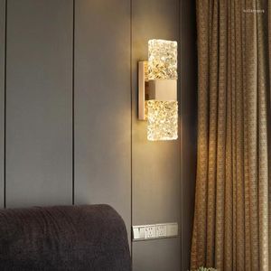 Wall Lamp Nordic Wave Crystal Interior Creative LED Sconce Living Room Stair Aisle Atmosphere Light Bedroom Bathroom