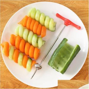 Cooking Utensils Vegetable Spiral Knife Creative Potato Carrot Cucumber Salad Shredder Simple Slicer Kitchen Tool Drop Delivery Home Dhp6V